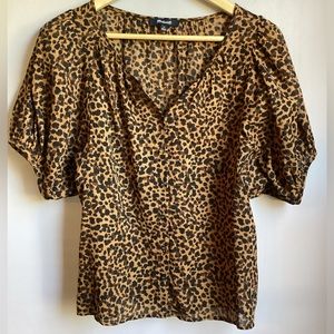 Madewell Sheer Leopard button up top